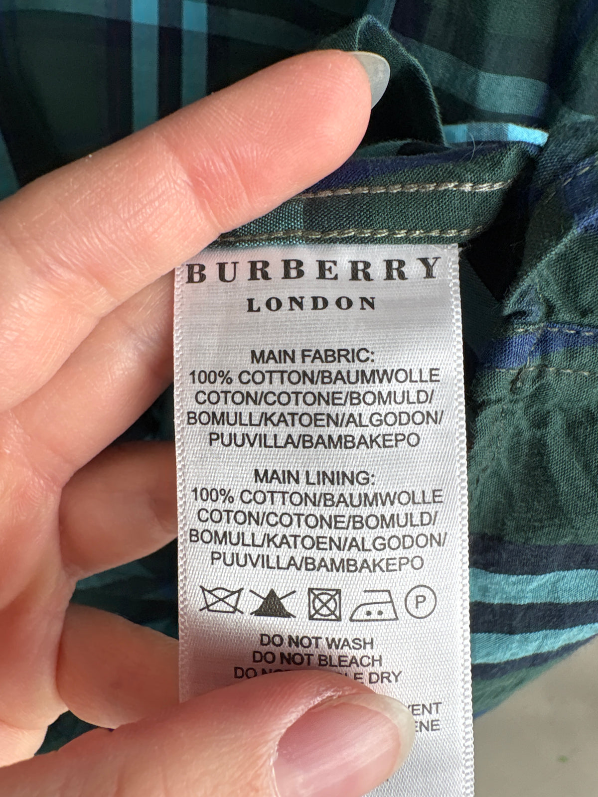 Cămașa Burberry button down cu print specific brandului din bumbac