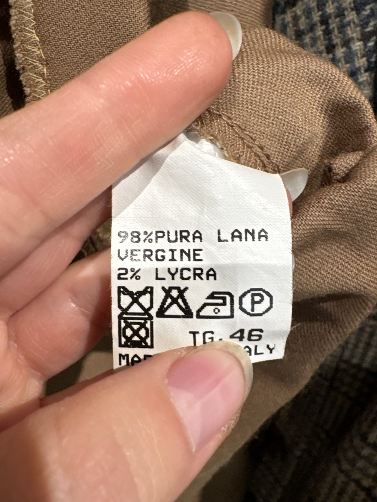 Pantaloni light taupe din lana extrafina cu lycra ultra confort și talie ultra înaltă