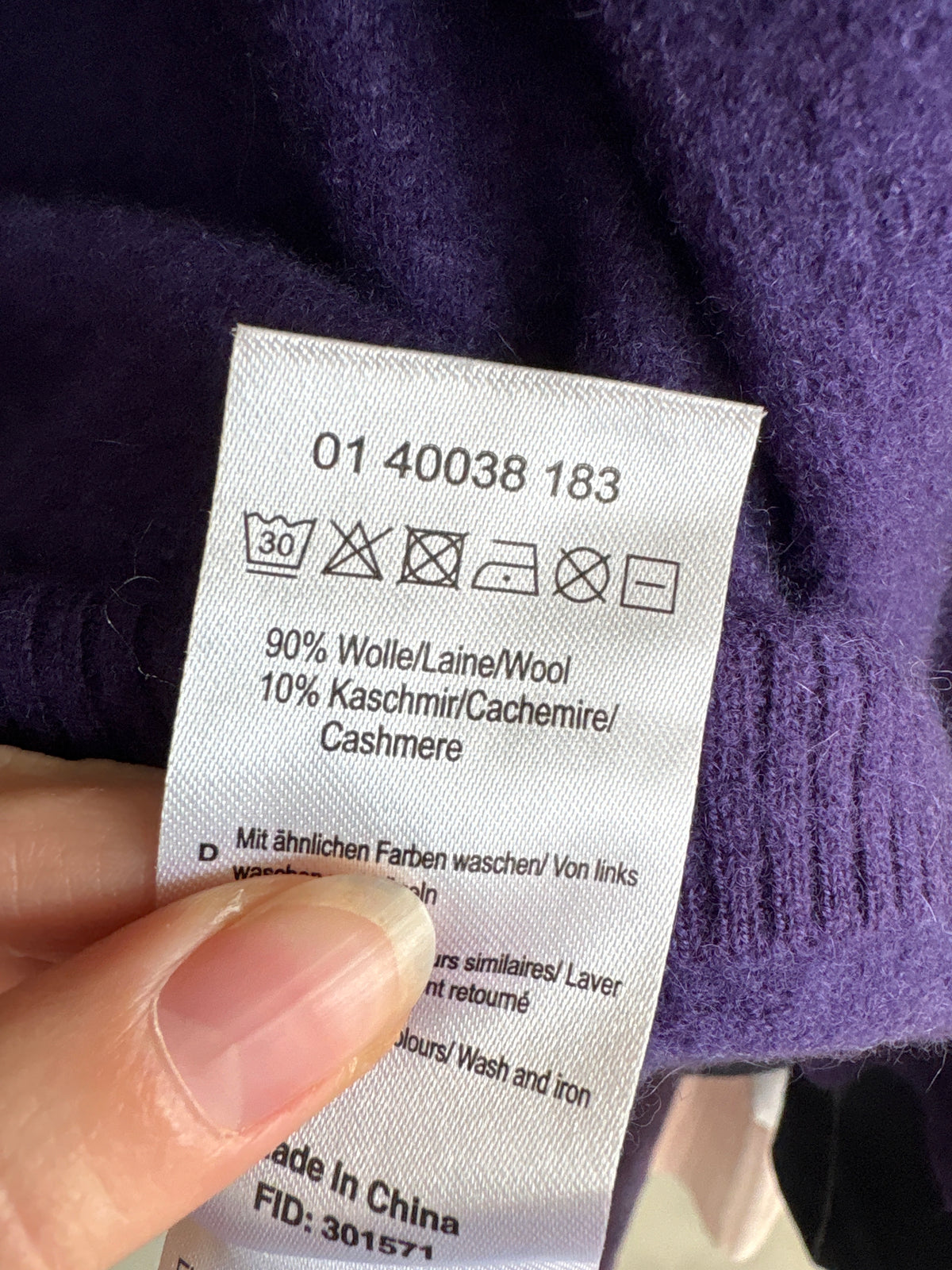 Pulover petite Amethyst purple crew neck din lana groasă cu cașmir