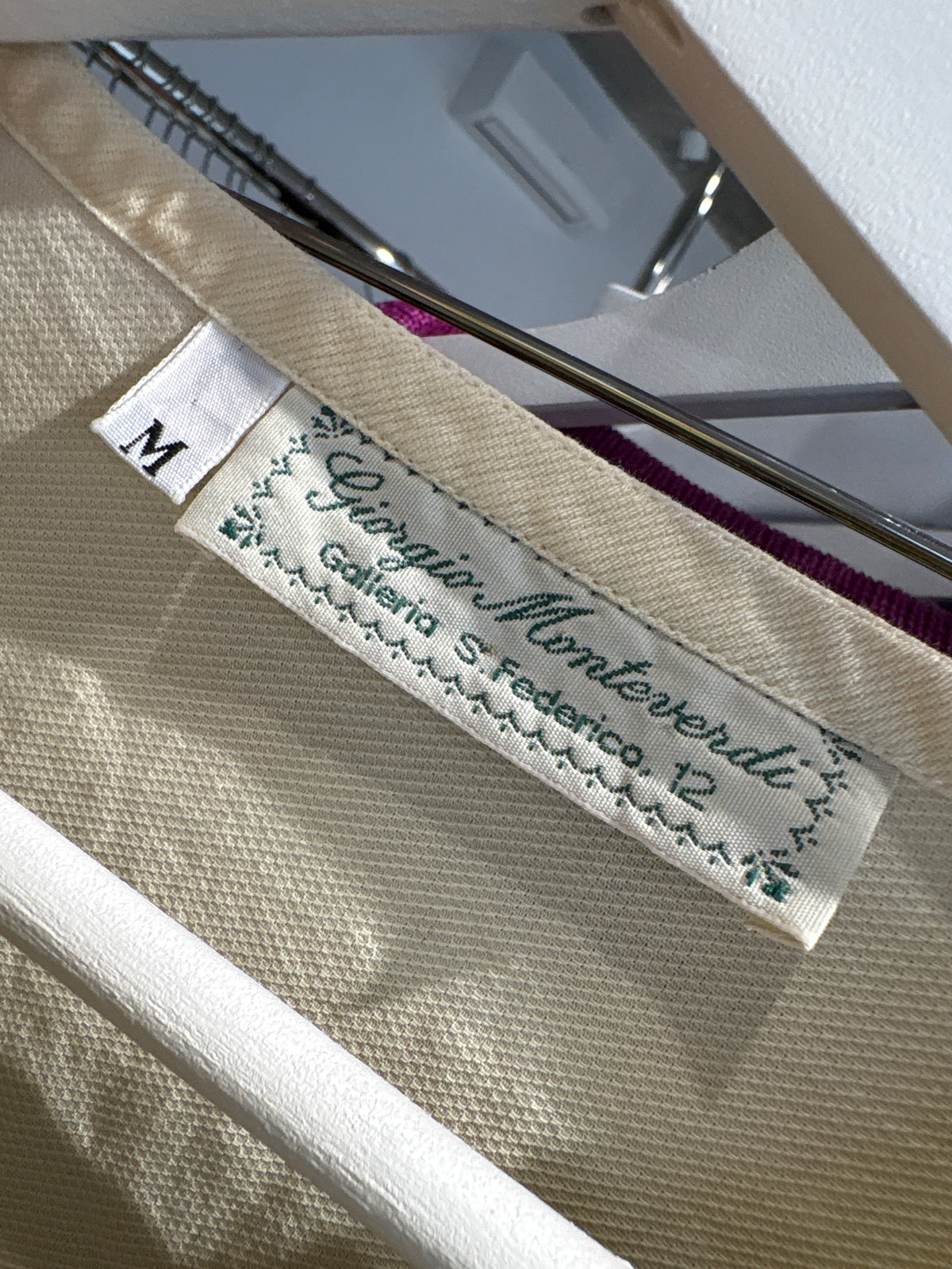 Cămașa vintage italiană butter yellow din bumbac piqué excepțional cu broderie