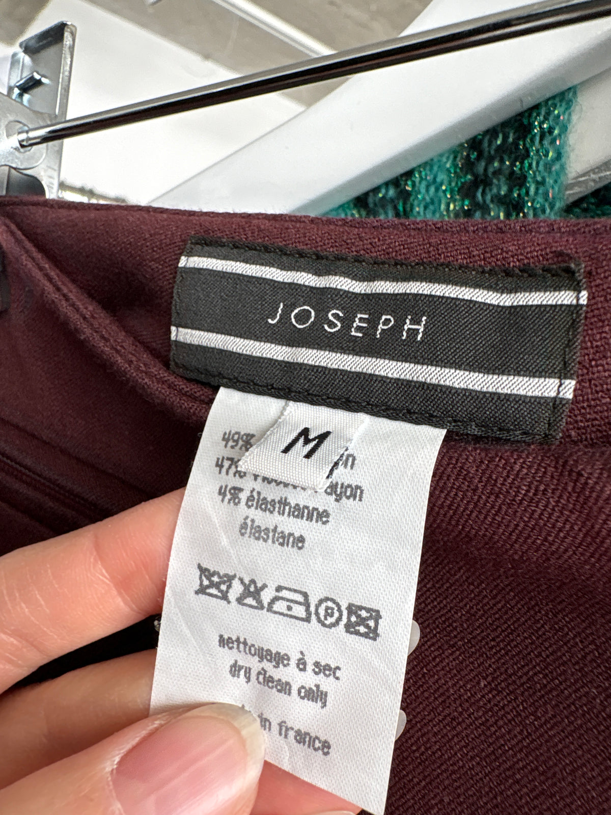 Pantaloni burgundy super premium Joseph din twill gros ultra confort