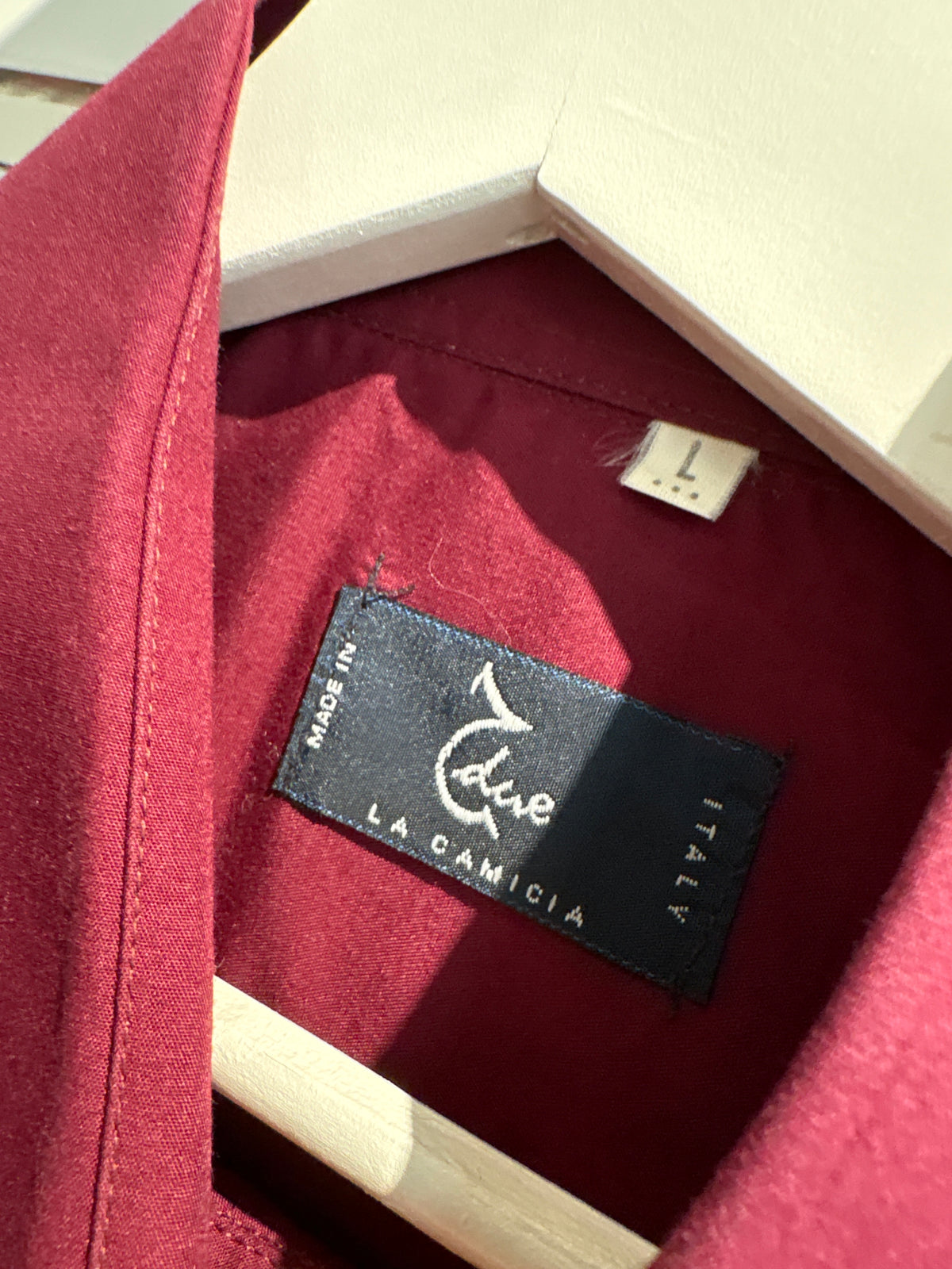 Cămașa burgundy italiană din bumbac gros in croi boxy
