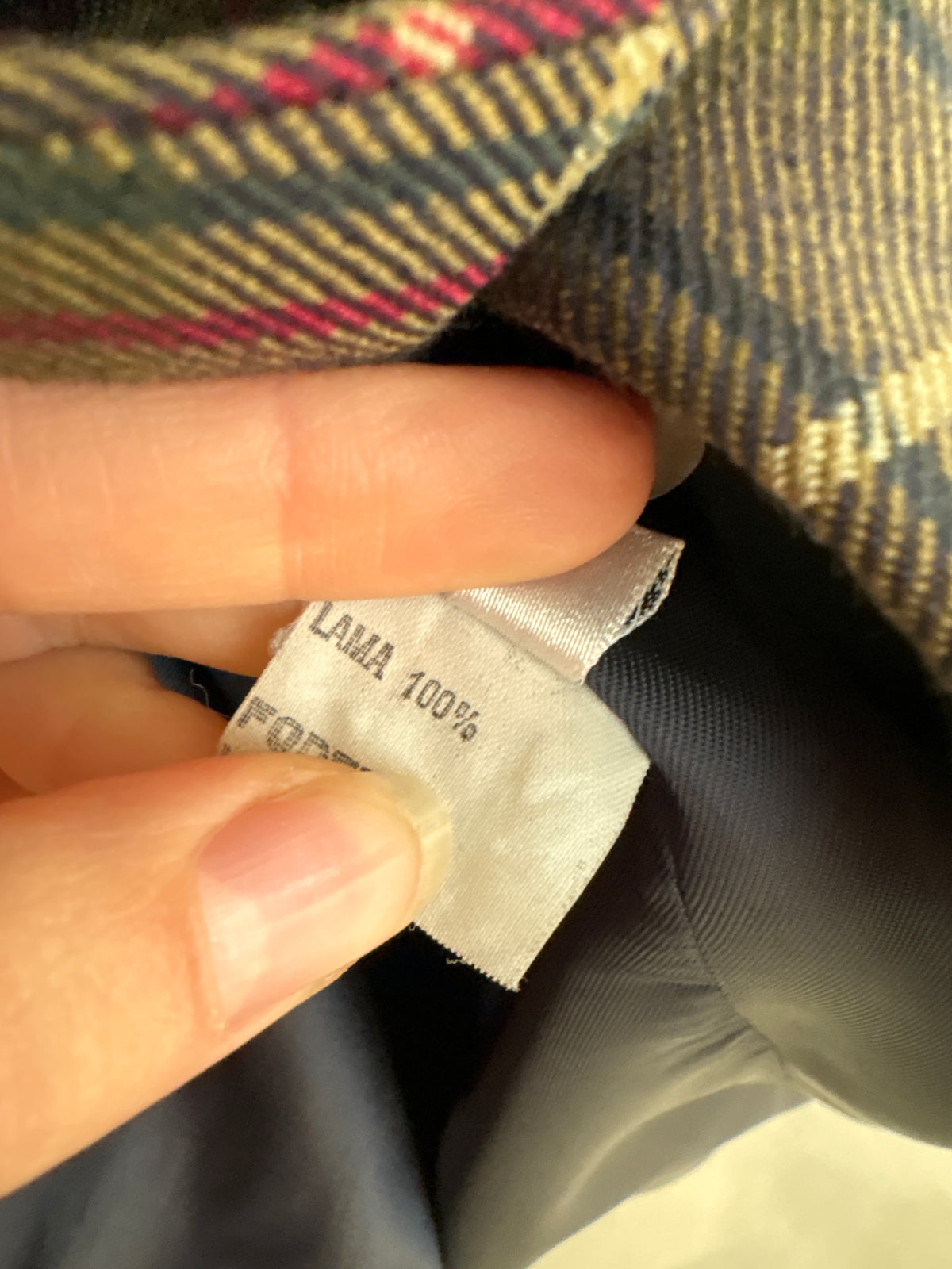 Sacou italian din tweed tartan de lana în combinație superbă de culori