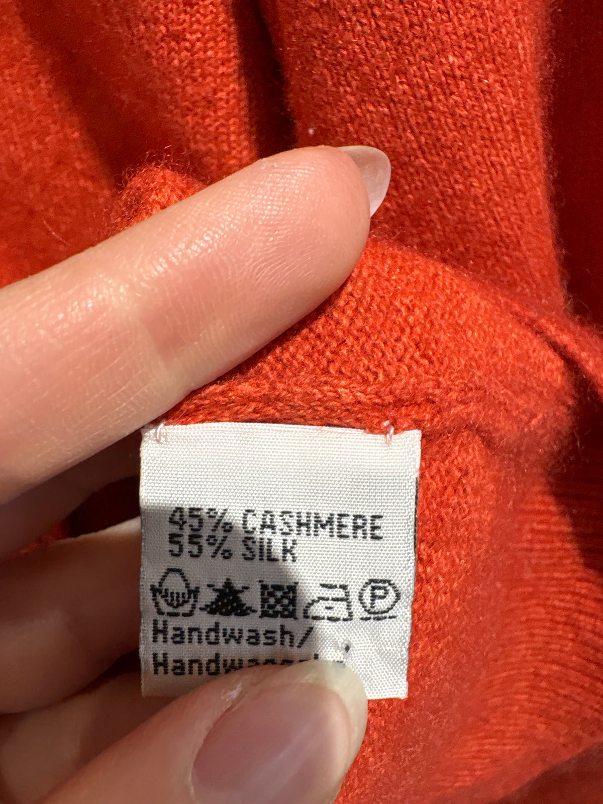 Pulover din cașmir și mătase naturală burnt orange în anchior
