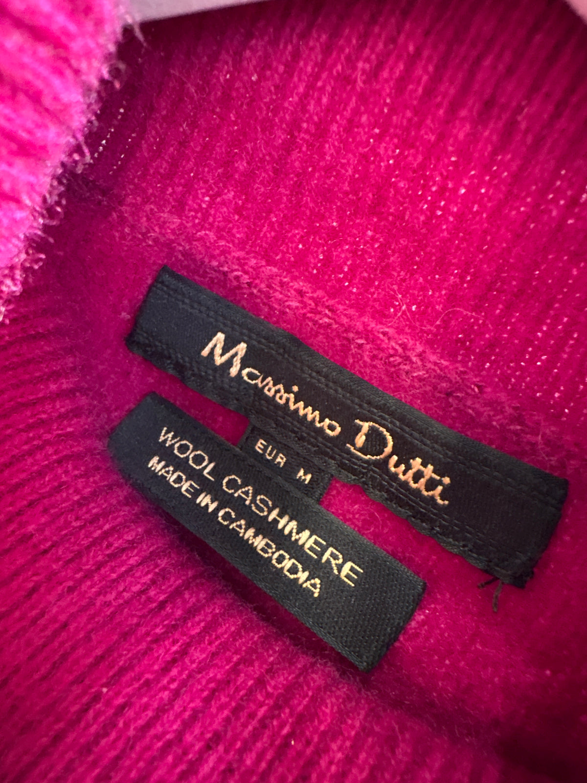 Maleta fucsia din lana extrafina și cașmir