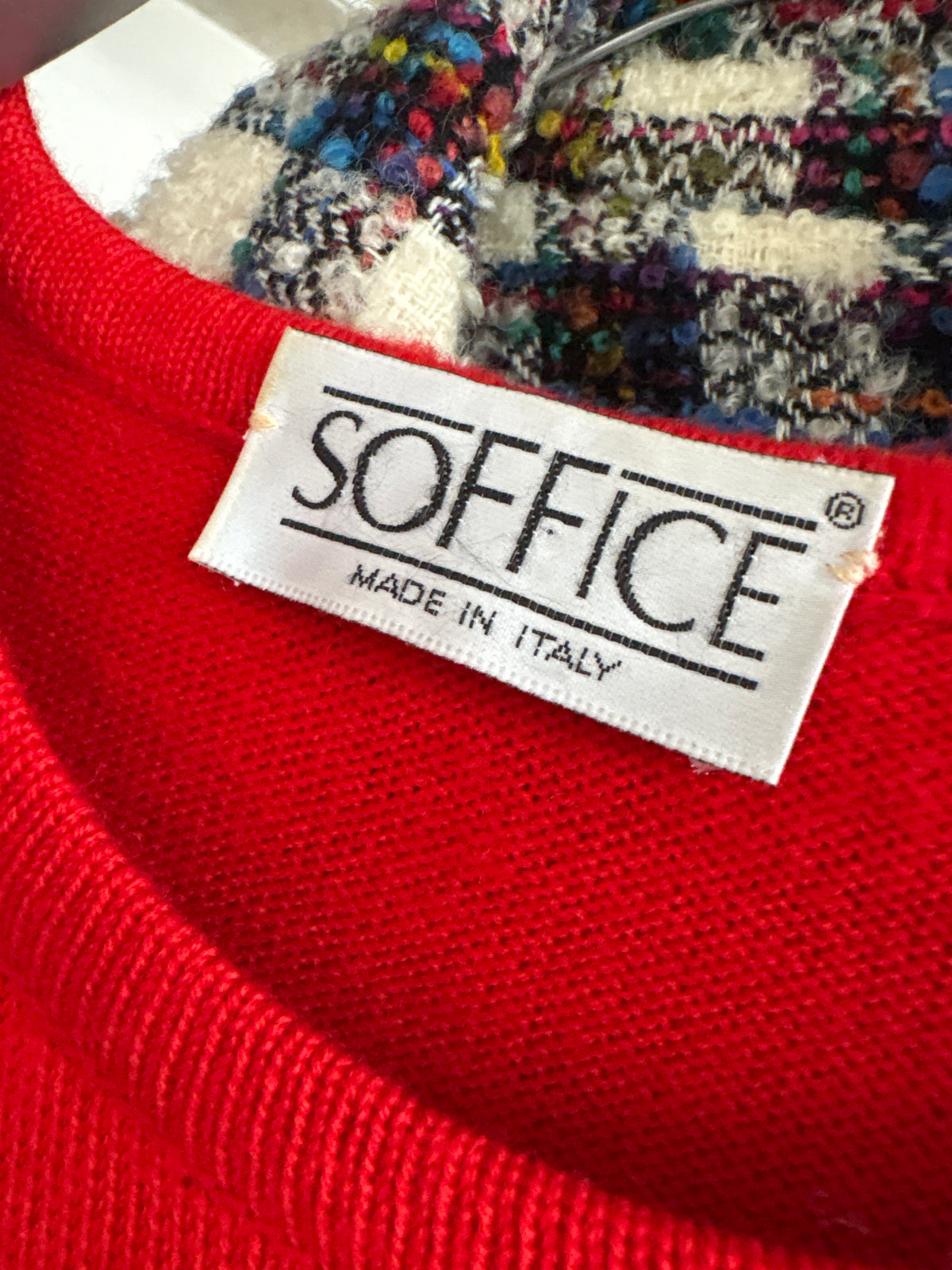 Rochie italiana vintage cu talie marcată și decorațiuni 3D din lana extrafina pura virgină certificată