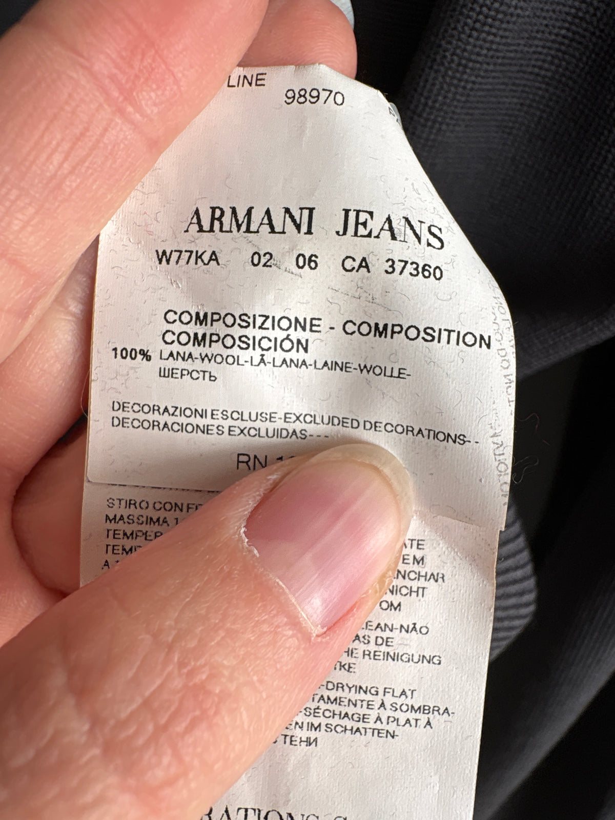 Cardigan / jachetă Armani full zip steel gray din lana extrafina de gramaj mare