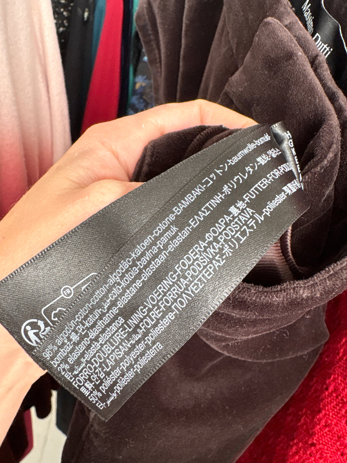 Pantaloni tall evazați din catifea premium modelatoare very dark brown
