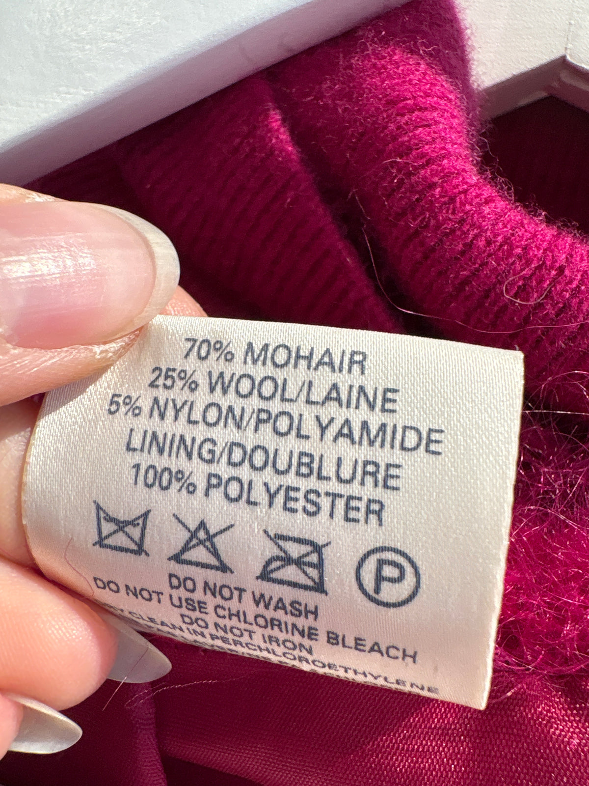 Jacheta vintage fucsia spectaculoasă din mohair în croi minimalist
