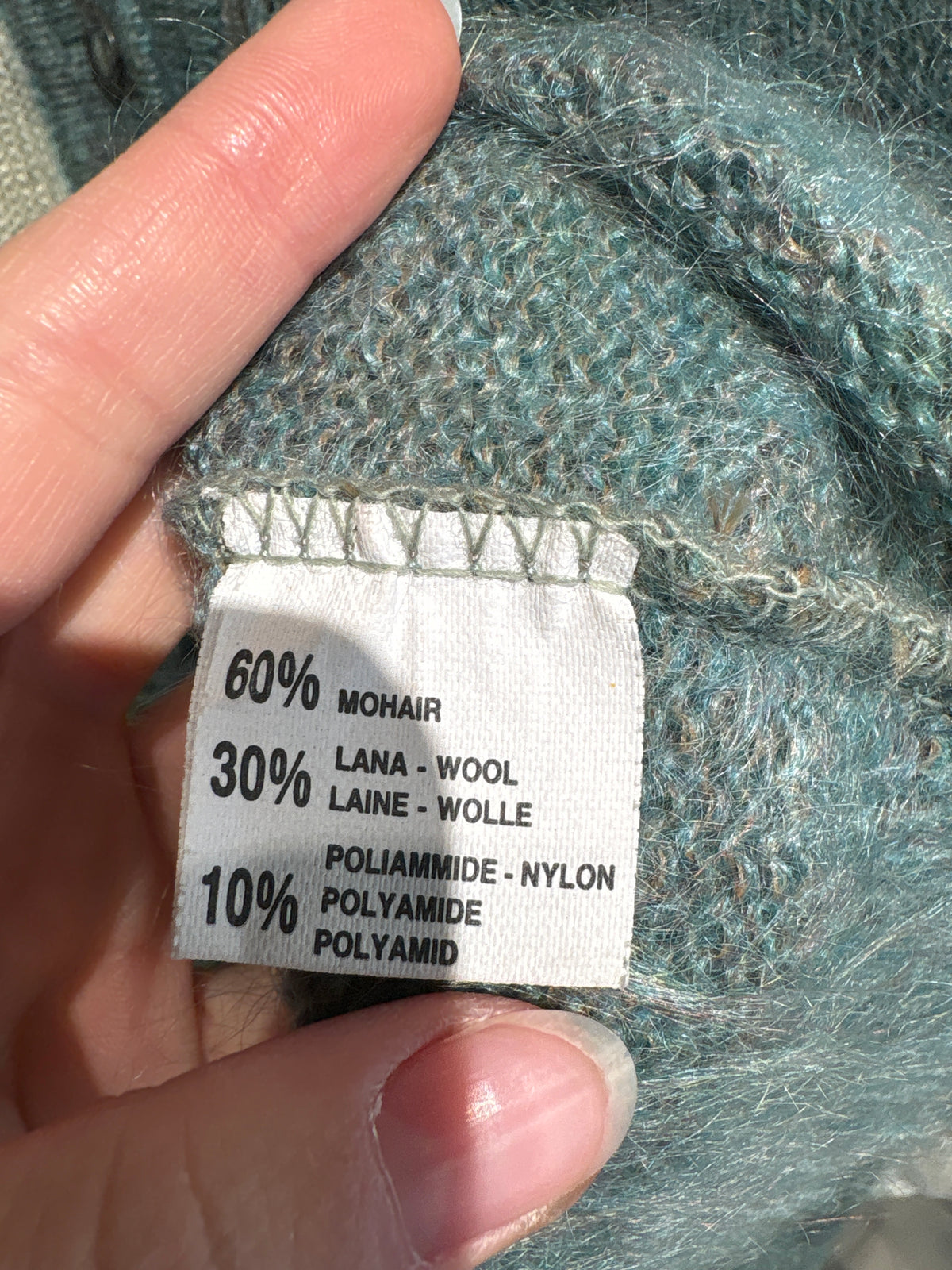 Cardigan vintage italian excepțional gros din mohair și lana în croi lejer