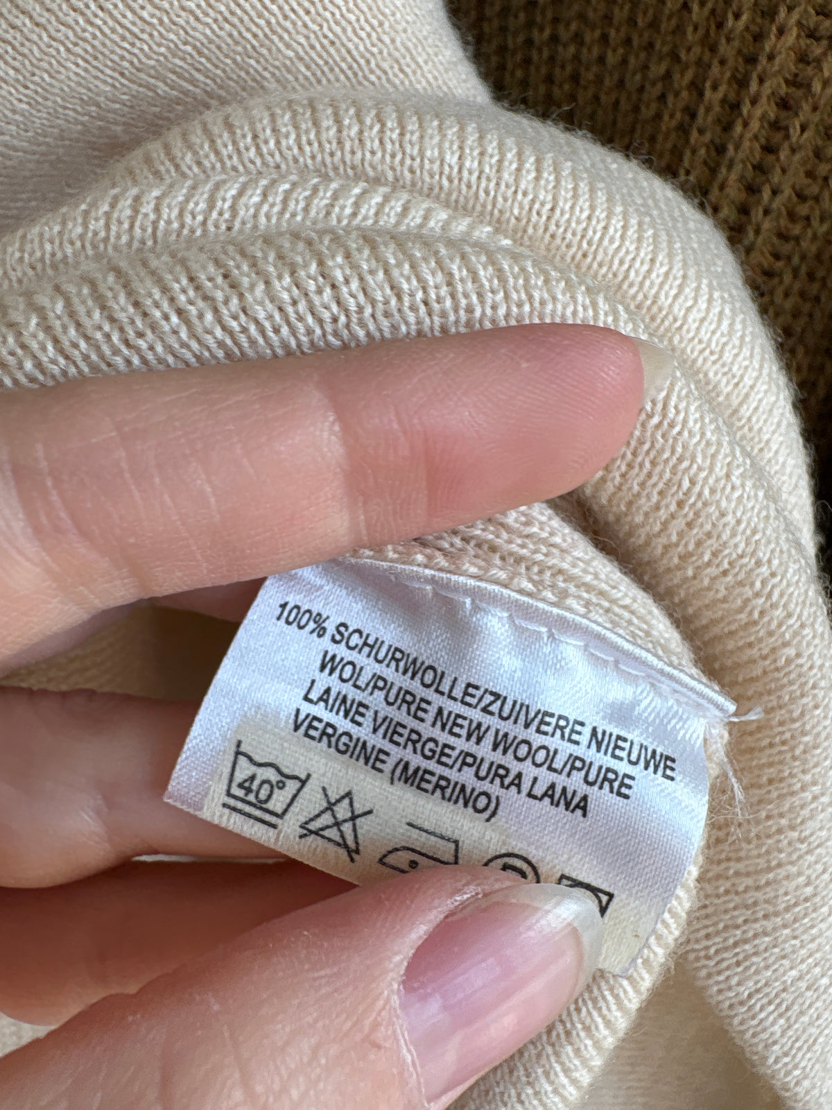 Fustă ivoire din triocot de gramaj mare din lana merino extrafina virgină butter white