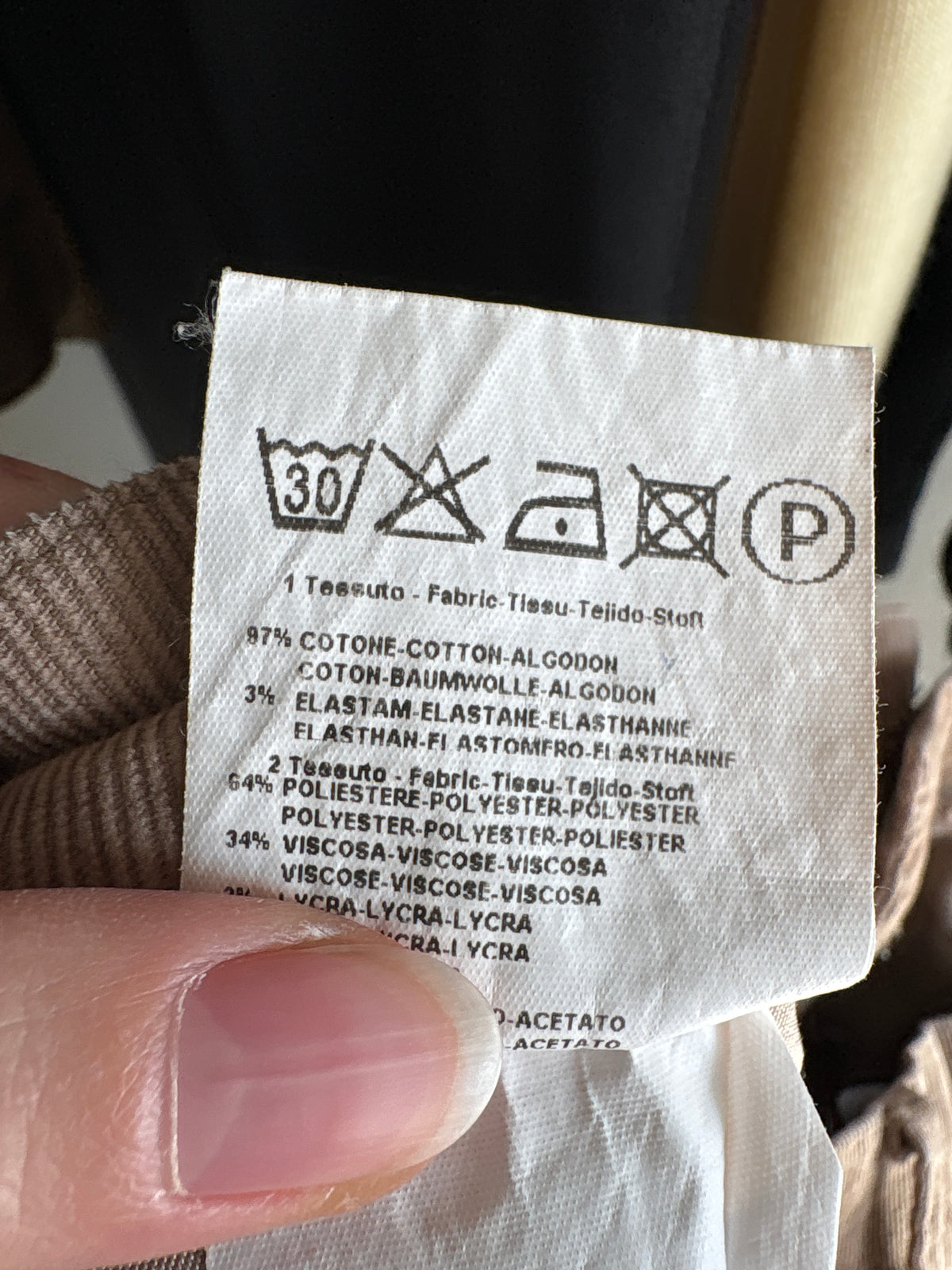 Pantaloni taupe tall de brand luxury italian Gattinoni din catifea raiata fin ultra confort