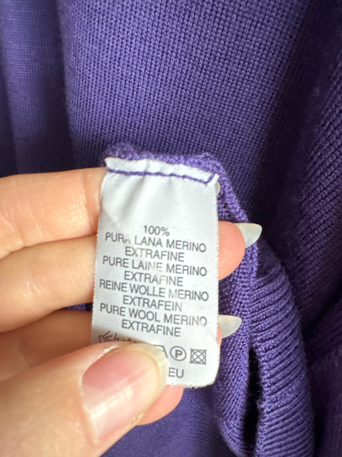 Pulover în anchior din lana merino extrafina iris purple